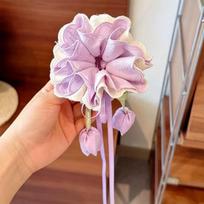 Multicolor Tulip Hair Scrunchie Sweet-style Kids Bun Maker Ribbon Hair Tie  Party