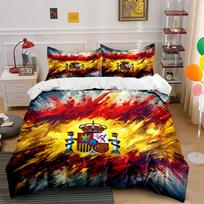 Spain flag crest design. Bedding sets Duvet cover sets Duvet covers Pillowcases(1*Duvet Cover 2*Pillowcases without duvet insert) 135x200cm