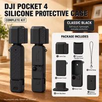 Silicone Case for DJI OSMO Pocket 4 Protective Kit for DJI OSMO Pocket 4 Gimbal Camera Lens Screen Soft Protective Cover Set Black For Pocket 4