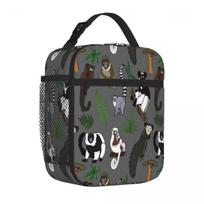 Bestselling Lemur Pattern Shoulder Style Lunch Box Bag Train Ride Camping Lunch Bag One Size