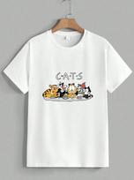 90s Cartoon Cats Tee Yellow Cat Tom Felix Sylvester Pop Culture T-Shirt Unisex 2 S