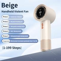 Handheld high-speed fan mini portable air conditioner with six fans and 199 levels of infinite adjustment smėlis