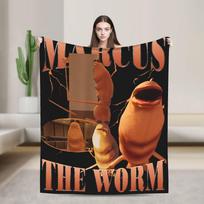 Marcus The Worm Rigatoni Pasta Blanket Travel Office Throw Blanket For Couch Chair Sofa Bed Warm Soft Custom Quality Bedspread Size: 75*100cm, Weight: 230 GSM