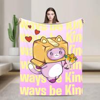 Foxy Boxy and Rocky Lankybox Airplane Travel Plush Throw Blanket Novelty Couch Chair Flannel Bedspread Sofa Bed Cover Size: 75*100cm, Weight: 230 GSM