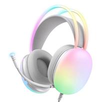 Gaming Headphone Over Ear Headphone with Microphone LED Light Adjustable Headband Headphone for PC Office balta