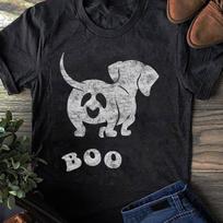 Boo Dachshund Halloween T-Shirt: Spooky Wiener Dog Costume XL