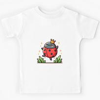 Kawaii Ladybug: With A Tiny Crown On Its Head Kids T-Shirt 130