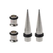7mm Pair Stainless Steel Tapers &Tunnels Ear Stretching Kit Plugs Body Jewelry 1