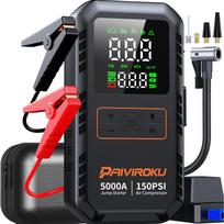 PAIVIROKU 4-IN-1 Car Jump Starter with Air Compressor 5000APeak Auto Battery Booster 150PSI Air Pump Power Bank Tire Inflator 16000mah