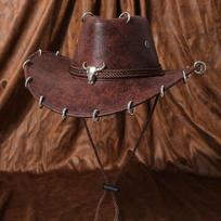 Solid Color Western Cowboy Hat Pu Leather Cowgirl Cap Classic Panama Cap  Fishing Style 2