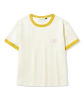 Code Graphy (Women) Jelly Small Logo Ringer Short Sleeve T-Shirt_Cream Cream/S