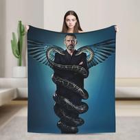 Dr House MD Warm Blanket Picnic Plush Bedding Throws Street Trend Home Decor Flannel Bedspread Sofa Bed Cover Size: 75*100cm, Weight: 230 GSM