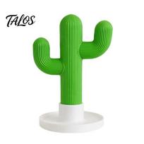 Cactus Headphone Stand And Watch Holder, Desktop Organizer with Cable Storage Charging Tray Tray, 3D Printed Display Rack for Earphones Smart Watches žalia