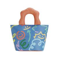 Cute Portable Lunch Box With Insulation And Durable Cotton Material For School And Picnic oranžinė