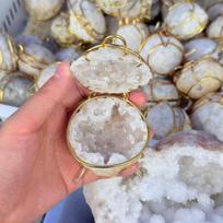 Handmade Vintage Natural Geode Agate Jewelry Storage Box Luxury Semi Precious Stone Keepsake Jewelry Box for Women Wedding Gift free