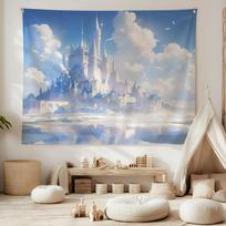 Healing Series Sea Salt Wave Tapestry Fresh Ins Wind Background Cloth Living Room Decoration Room Decoration 100X70CM