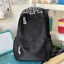 Solid Color Letter Backpack Unisex Outdoor Travel Backpack Large Capacity Student Schoolbag pilka/raudona