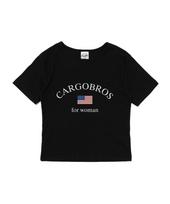Cargo Bros For Woman Usa Logo Classic Short Sleeve T-Shirt (Black) Free