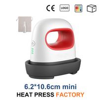Handheld Manual Mini Heat Press Machine Precise Temp Control Multicolor Small Logo Printing Hat Shoes Garment DIY Craft 6.2*10.6cm