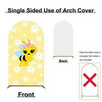 Honey Bee Theme Arch Backdrop Cover Baby Shower Birthday Party Decoration Kids Portrait Photography Arch Background Props Custom 50x120cm(1.6x3.9ft)