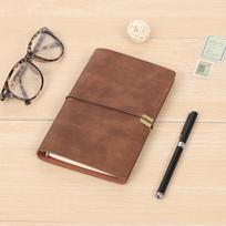 Imitation Leather Vintage Hand Ledger Strap Loose-leaf Unbound Notebook A6 Recipe Book Travel Book Gift Clip (as the picture,None)