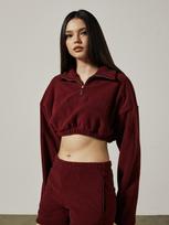 Kitty Pottery Boa Embo Crop Top [Wine] Wine/Free