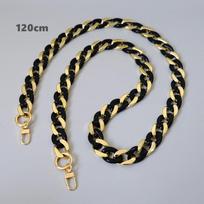 Naujas mielas telefono priedas Nuimamų dalių grandinėlė Juoda Crossbody Resin Prabangus Kaklo dirželis Telefono dėklo grandinėlės Auksinė akrilo pečių grandinėlė 120CM