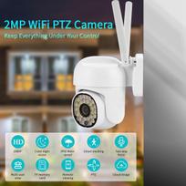 Nauja 1080P HD PTZ WIFI IP kamera lauke 5x skaitmeninis priartinimas naktinis visos spalvos belaidis vandeniui atsparus CCTV saugos stebėjimas EU Plug balta