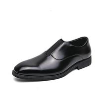 FashionCasual Leather Oxford Shoes Handmade Men's Business Shoes Leisure Walk Male Formal Dress Footwear Classic Antiskid Wedding Flats 38 juoda