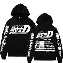 Japan Anime Initial D Graphic Print Hoodie S juoda