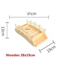 Japanese wooden wood Cuisine Sushi Bridge Boats Pine Creative Sushi Sashimi plate Platter Sushi Tableware Decoration Ornament