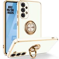 Case - BOOLING - for Samsung Galaxy A52/A52s 5G - Shockproof - Ring Stand - White balta