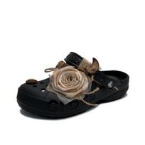 Crocs Baya EVA Dry Rose Gentle Temperament Senior Niche Fashion Academy Hole Shoes Women Black 39-40 juoda