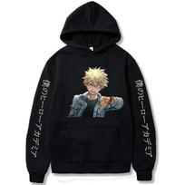 My Hero Academia Bakugou Katsuki Hoodies Print Sweatshirt Hip Hop Autumn Winter Fleece Streetwear Tops Sudaderas S