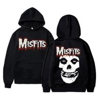 Siaubo Punk Misfits Kaukolės Roko Spaudinio Gobtuvas Madingi Laisvalaikio Megztiniai Ruduo Žiema Berniukams Mergaitėms Juodi Gatvės Stiliaus Gobtuvai S
