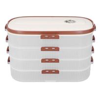 Dumpling Freezer Storage Box Multifunctional 4 Layers Food Grade PP Cookie Storage Container L white