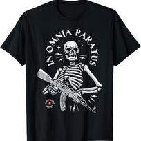 Memento Mori - In Omnia Paratus- Skeleton AK-47 T-Shirt S juoda