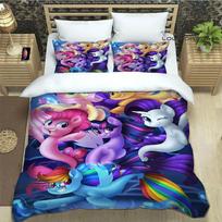 Cartoon My Little Ponys Bedding Sets exquisite bed supplies set duvet cover bed comforter set bedding set luxury birthday gift EU Twin(135x200cm)
