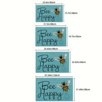 Happy Mood Doormat Cute Bee Carpet Welcome Mat Rug For Bedroom Carpet For Live Room  Outdoor Carpet Home Decor 40X60CM (1.3X2FT