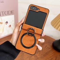 Fashion Ring Holder Bracket Magsafe Case for Samsung Galaxy Z Flip 6 5 4 3 flip6 Magnetic Wireless Charge Stand Shockproof Cover Galaxy Z Flip5 ruda