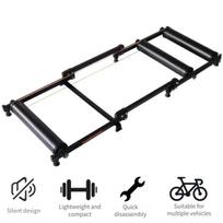 Exercise Stand Indoor Fitness Bike Riding Platform Foldable Bike Roller Trainer Adjustable Bicycle Roller black