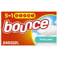 Kvapiosios servetėlės skalbinių džiovyklei, minkštinančios, Fresh Linen Bounce, 240 vnt.