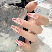 Coffin Press on Nail Glitters Fake Nail Stick on Nail in 12 Sizes,24Pcs French Nail Tips for DIY Nail Art Decorations 1