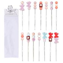 14 Pieces 0.5mm-1.9mm Metal Crochet Hook Set Ergonomical Crochet Needle Lovely Knitting Needle for Crocheting Knitting white