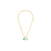 Louis Vuitton Blooming Removable Logo Daisy Pendant Necklace Women necklace Brass Gold M01867 OS,Gold