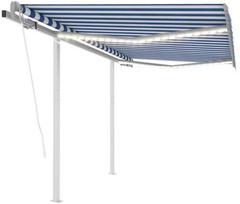 Automatinė markizė su LED/vėjo jutikliu, mėlyna/balta, 3x2,5m