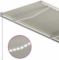 Automatinė markizė su LED/vėjo jutikliu, kreminė, 3x2,5m