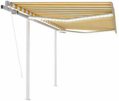 Automatinė markizė su LED/vėjo jutikliu, geltona/balta, 3x2,5m