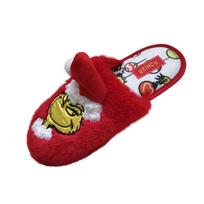Comfortable And Cute Cartoon Winter Cotton Slippers For Men And Women, Warm Birthday Gifts A raudona