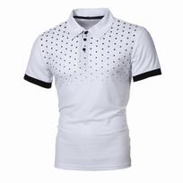 Men's Polo Shirts Dot Design Casual Fashion Tops Contrast Color Style Comfortable Outdoor Wear Loose T-shirt Summer Clothing M balta